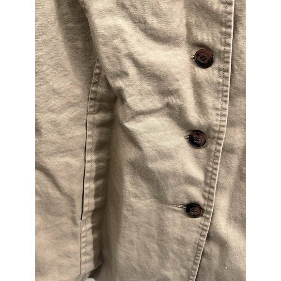 Duluth Trading Co Women's Blazer Jacket Beige Notch  Buttons Large Canvas Cotton - Picture 3 of 13